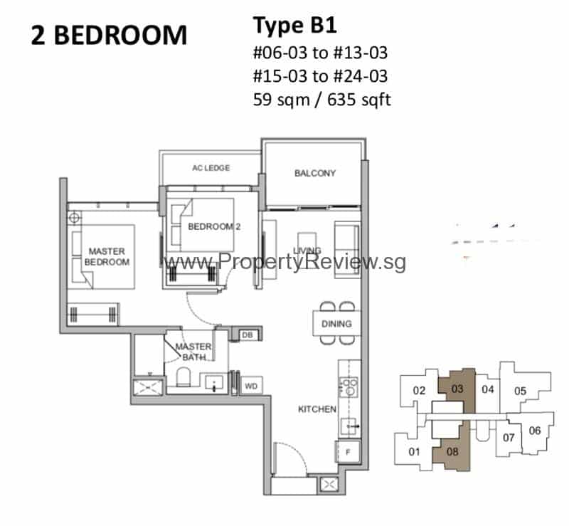 2 Bedrooms Floor Plan