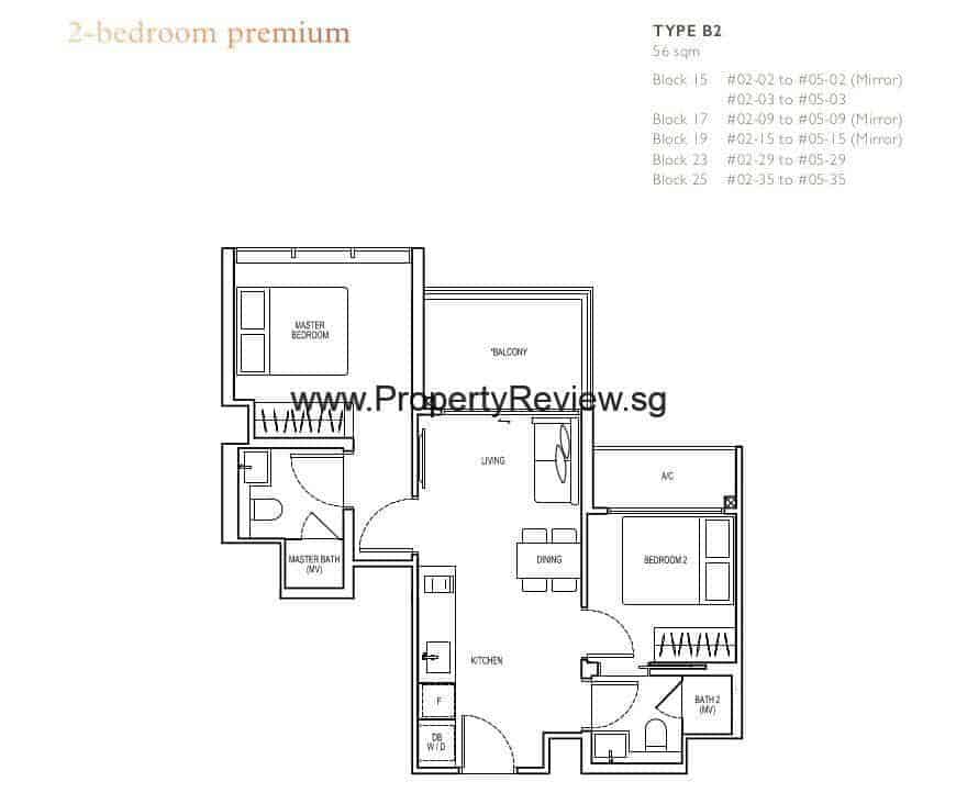 2 Bedrooms - Type B2
