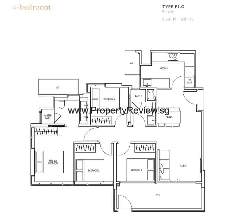 4 Bedrooms - Type F1