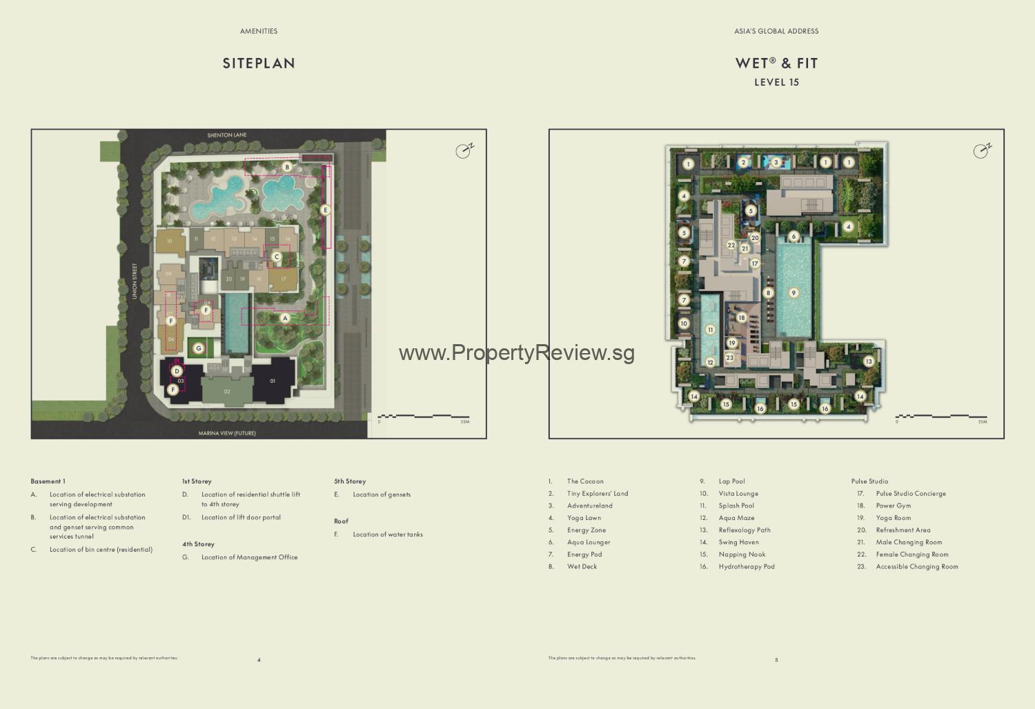 W Residences Marina View Sitemap Level 1 and 15