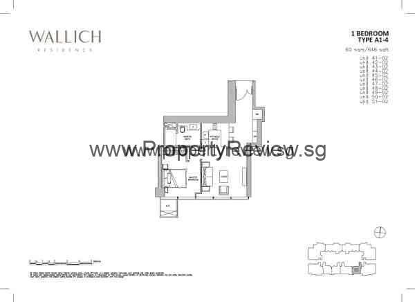 Wallich Residence 3 Wallice Residence Floor Plan 1 Bedroom