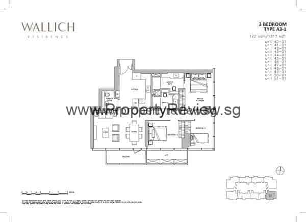 Wallich Residence 5 Wallice Residence Floor Plan 3 Bedroom