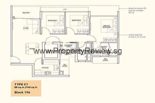 Westwood Residences Floor Plan 3 Bedrooms