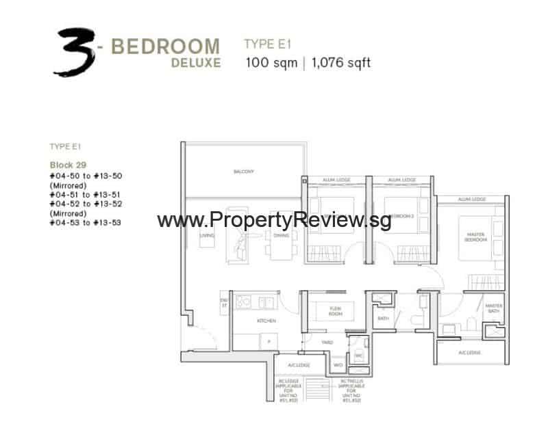 3 Bedrooms Floor Plan